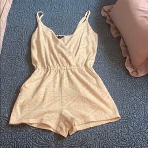 Cream lace romper